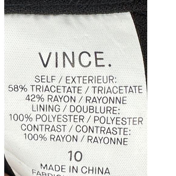 Vince Sleeveless Knit Midi Dress Black & White V-Neck Striped Mesh Hem Size 10 - Picture 7 of 12